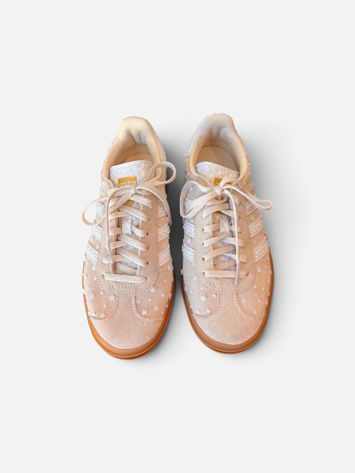 Custom Floral Adidas Gazelle Bold | Embellished Women’s Sneakers | Bridal Wedding Shoes | Sparkly Custom Shoes