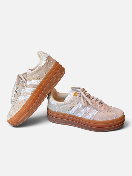 Custom Floral Adidas Gazelle Bold | Embellished Women’s Sneakers | Bridal Wedding Shoes | Sparkly Custom Shoes