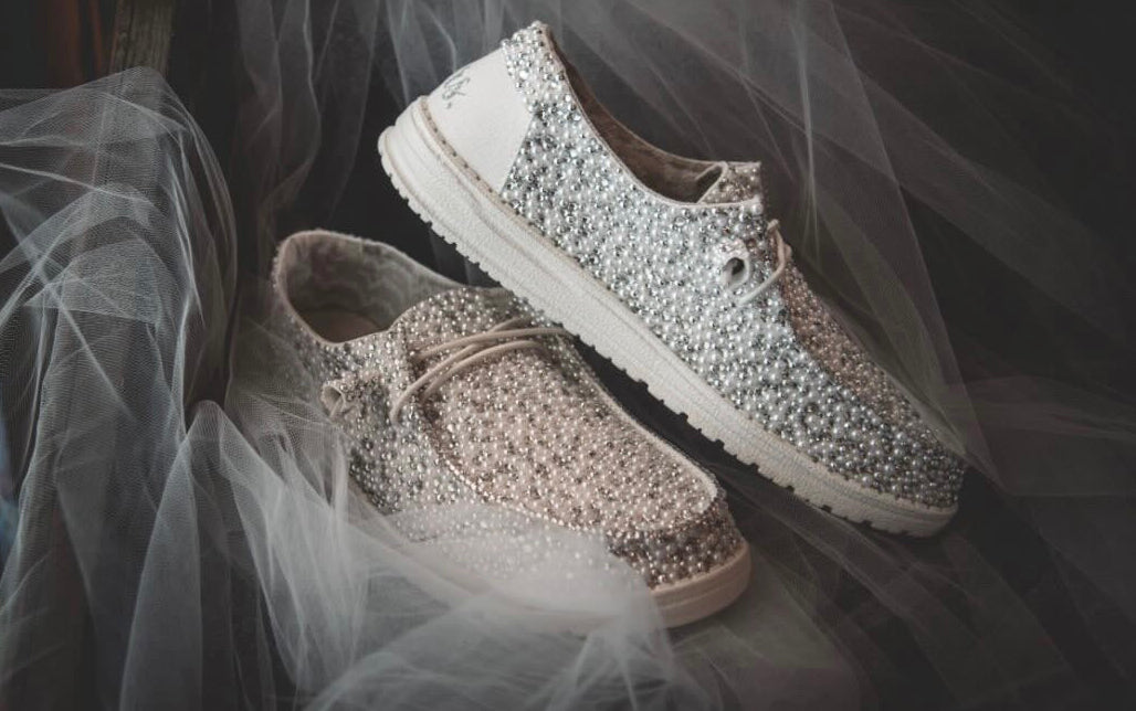 Custom Blinged Bridal Shoes| Luxury Pearl and Rhinestone Wedding Loafer for Bride (Maximum Coverage Edition)