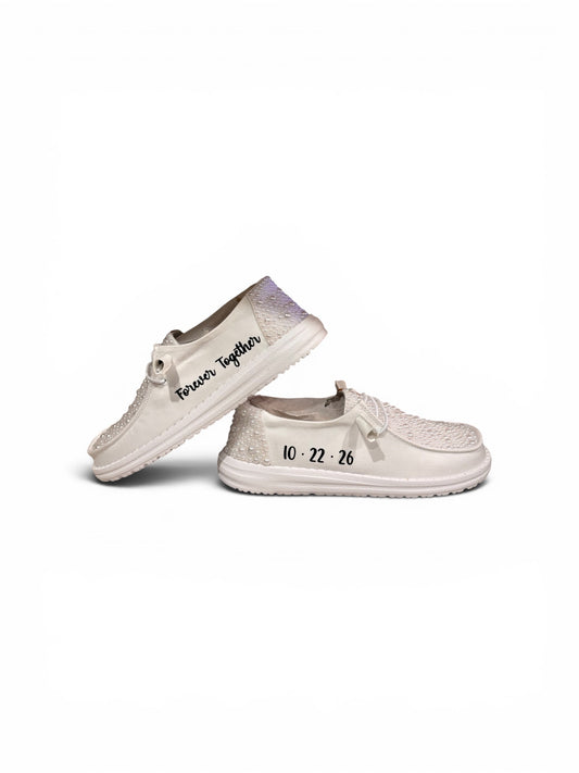 Custom Bridal Shoes| Pearl Wedding Loafer for Bride (Full Pearl Mix Edition)
