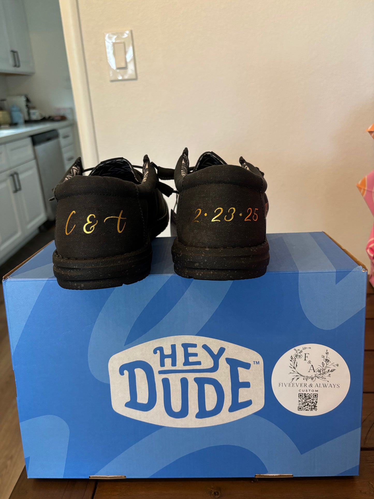 Custom Men’s Wedding Shoes | Personalized Groom Sneakers | Black Canvas