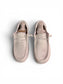 Fiveever & Always Custom white pearl bridal loafers featuring hand-applied small pearls on lightweight fabric shoes.