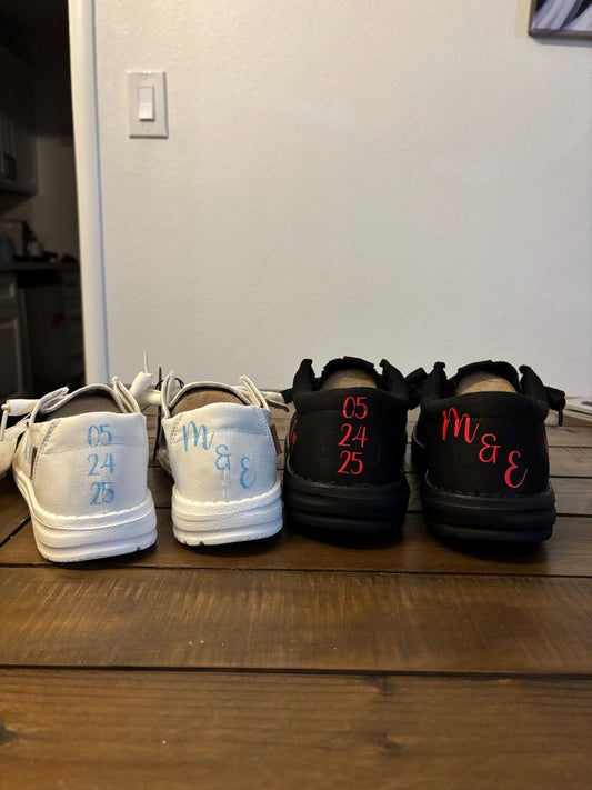 Men's / Wedding Custom Dude Shoes (Black Wally) - Perfect gift for him, Groom Gift, Fathers day gift, Christmas gift, birthday gift & more!